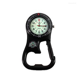 Pocket horloges 1 PCS Clip-on Carabiner Watch Compass Bottle Opener voor artsen Chefs Luminous MV66