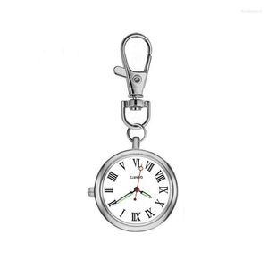 Pocket Watches 2022 FOB Bekijk Student Gift Vintage Keychain Silver Quartz Classic Clock Stationery Bulk Clip Type