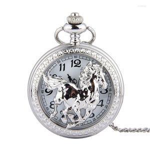 Montres de poche 2023 rétro classique argent Quartz hommes montre Anime Steampunk collier cadeau