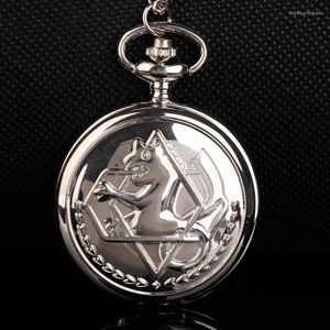 Pocket horloges 20 stcs/lot fullmetal alchemist Edward Elric Cosplay Quartz horloge met hangketting heren dames fob