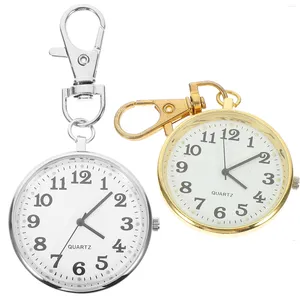 Relojes de bolsillo 2 uds reloj portátil llavero colgante Fob para enfermeras médicos estudiantes