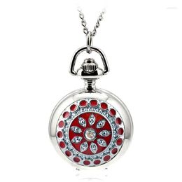 Pocket Watches A091 Watch Rhinestone Love Fomen Quartz Moving Reloj Collar Cabeza de puta Cadena de colgante