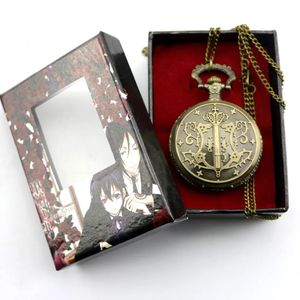 Montres de poche Anime Black Butler Kuroshitsuji montre pour hommes femmes pendentif cadeau 231216