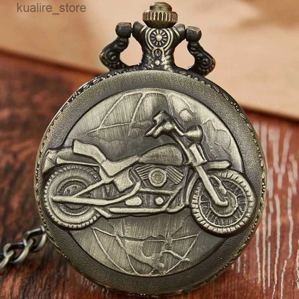 Pocket Montres Bronze Motorcycle mécanique Pocket Femmes Collier Chaîne Rtero FOB ES CADEAUX L240402