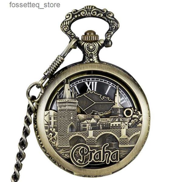 Relojes de bolsillo Antiguo Mecánico Bolsillo FOB Cadena es Steampunk Esqueleto Hombres Hombre Reloj Vintage de Lujo es Caja Conjunto Paquete L240322