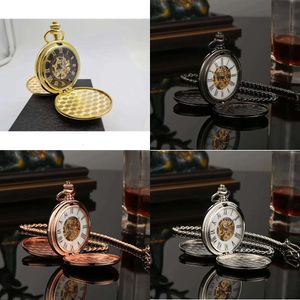 Pocket horloges antieke mechanische horlogecollectie retro holle skelet trui ketting klok heren cadeau voor papa en opa grpa