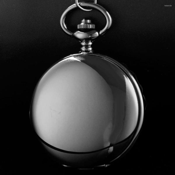 Montres de poche noir recto verso lumière mécanique montre manuelle romain numérique crâne cadran pendentif automatique Antique horloge cadeau