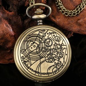 Pocket Watches Bronze Big Watch Men Quartz Necklace Pendant Movie Hero Themed Cosplay Gift For Male Reloj De Bolsillo