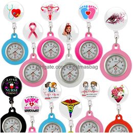 Pocket Watchs Cartoon Medicine Medical S Care Nurse Nurse Doctor Doctor Badge Reel Clip rétractable Broches Hang Clock Drop Livraison OT9KQ