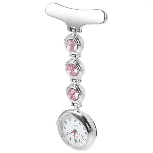 Relojes de bolsillo mesa creativa reloj Digital broche Pin Fob enfermería para enfermeras solapa aleación Clip en colgante estudiante