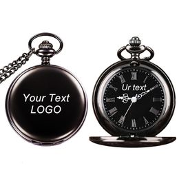 Relojes de bolsillo Personalizar su nombre Texto de 47 mm Metal Fob Coste de cuarzo Pocket Watch Vintage Groomsmen Gift Anniversary aniversario de regalos 230208