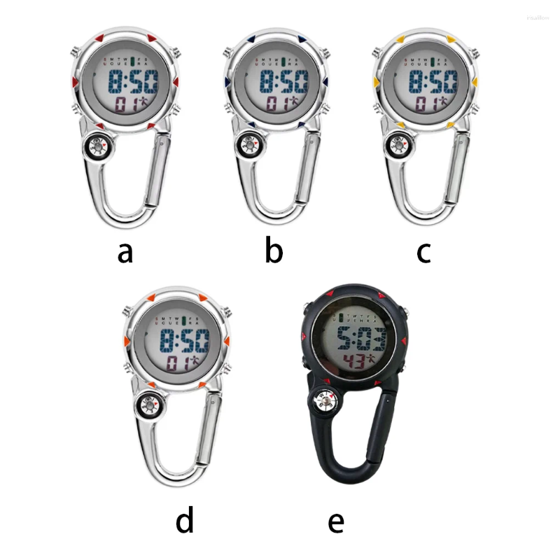 Montres de poche avec mousqueton numérique, horloge de Sport lumineuse, cadeau