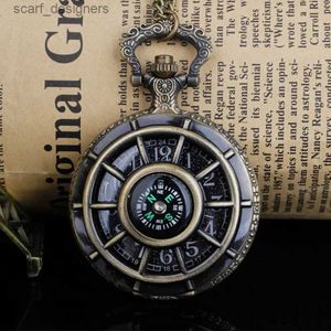 Pocket horloges Prachtig kompasontwerp Vintages Pecial Product Quartz Pocket ketting Hanger Keten Relogio Romantische Souvenir Y240410