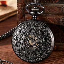 Montres De Poche Exquis Creux Mécanique Hommes Montre Fob Chaîne De Luxe Vintage Steampunk Squelette Horloge Pour Hommes Femmes