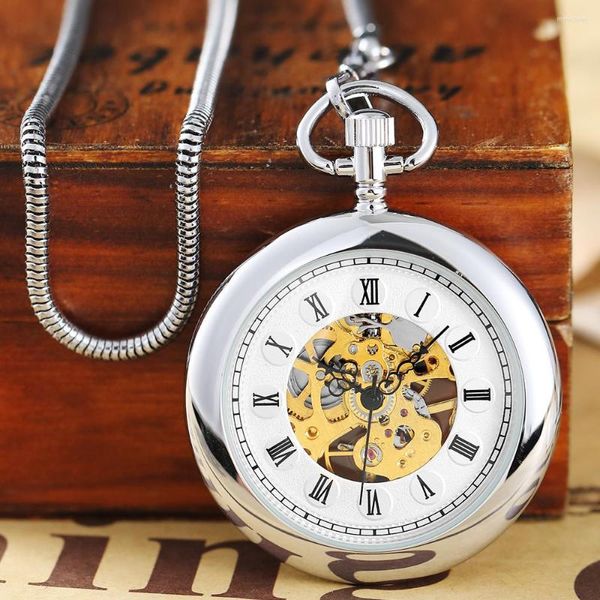 Relojes De bolsillo exquisito reloj mecánico De cuerda a mano hombres antiguo Fob reloj mujeres señoras regalo clásico Relogio De Bolso