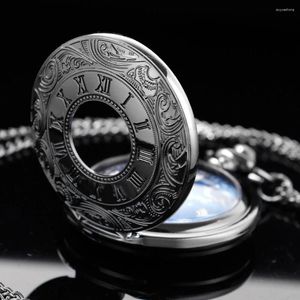 Pocket horloges prachtige sterrenhemel sky olieverfschilderij Romeinse cijfers tonen kwarts horloge retro steampunk gentleman klok met ketting