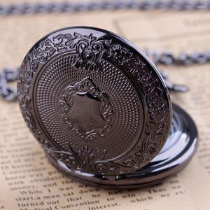 Pocket Watches Fashion Black/Gold/Silver Quartz Kijk voor mannen Women Luxury ketting hanger met ketting souvenir cadeaus ouders