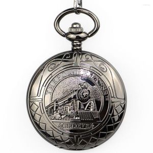 Montres de poche mode bleu aiguille des heures numéro Steampunk squelette mécanique montre hommes Antique collier Fob