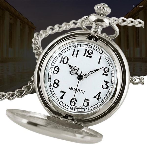 Montres de Poche Mode Classique Noir Brillant Quartz Montre Mécanique Grande Table Cadeau