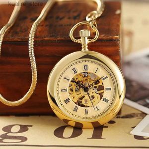 Pocket Watchs Fashion Vintage Unisexe Fashion Quartz steampunk poche es femmes hommes avec collier de collier pendent cadeau l240402