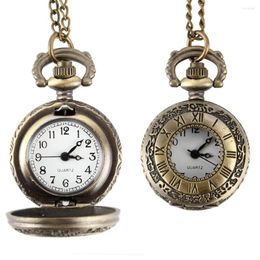 Pocket Watches Fashion Vintage Watch Alloy Roman Number Dual Time Display Clock ketting ketting Verjaardagsgeschenken HSJ88