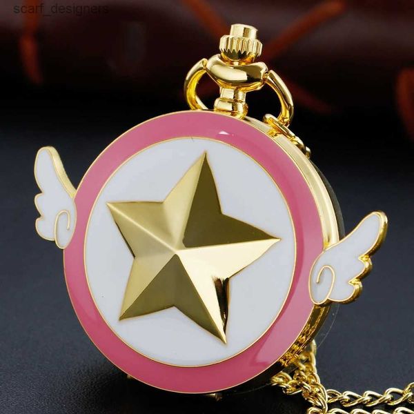 Montres de poche Collier de dessin animé Sakura Collier de poche Fobe Fob es Gift Direct Shipping Y240410