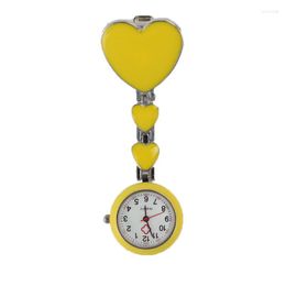 Pocket horloges cadeau horloge draagbare legering hart liefde kwarts vrouwen cl-ip-on broche zakken fob Arabisch cijfer