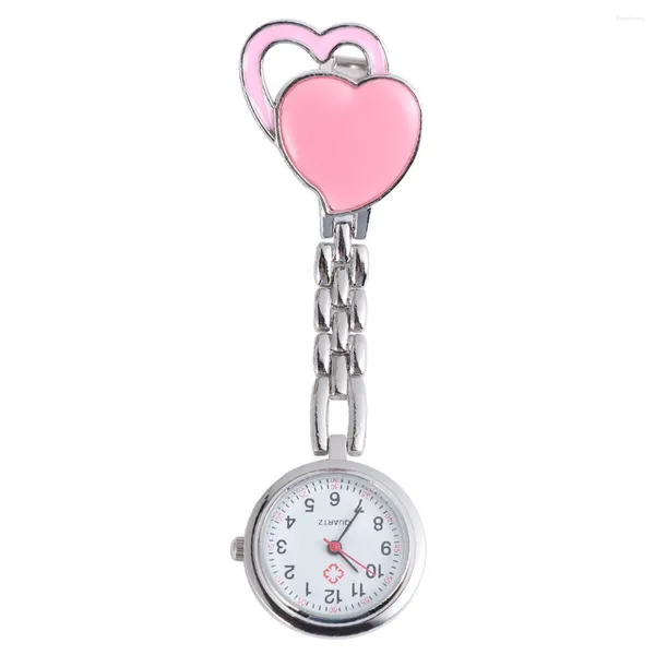 Relojes de bolsillo Reloj colgante en forma de corazón: Reloj de enfermería resistente al agua con para ( )