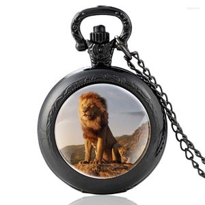 Montres de poche de haute qualité Lion père et fils Cabochon en verre montre à Quartz Vintage hommes femmes pendentif collier cadeaux