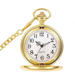 Pocket horloges luxe gladde zilveren hanger Pocket Watch Modern Arabisch nummer Analoge OEM Clock Men and Women Fashion Necklace Chain Unisex Gift 230208