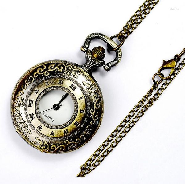 Montres de poche montre de taille moyenne Style horloge romaine collier Vintage ancienne mode femme femmes