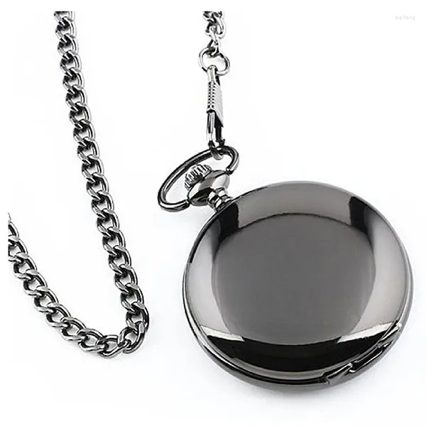 Relojes de bolsillo Collar de reloj para hombre con caja de regalo -Negro