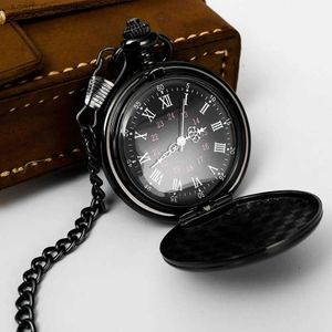 Pocket Watchs New Classic Pocket Pocol Polish Smooth Quartz Fashion Es Jewelry Alloy Chain Pendant with Collier Man Womens Gift Antique Y240410