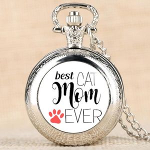 Pocket Watchs Rouv Dog Mom Series Watch for Women Quartz Female Female Pendante Chaîne de la chaîne