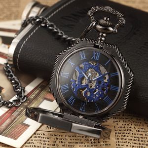 Zakhorloges Octagon Ronde Vintage Man Zakhorloge fob met ketting steampunk Hanger Horloges voor Mannen Hanger retro klok Ketting 230825