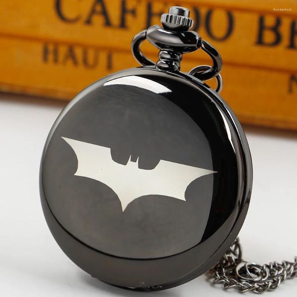 Montres De poche personnalisées, collier imprimé chauve-souris, pour garçons et enfants, pendentif à Quartz, horloge, cadeau Reloj De Bolsillo