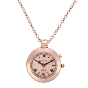 Relojes de Bolsillo QINGQIAN Reloj Parlante Ruso Adecuado para Personas Mayores y con Discapacidad Visual Oro Rosa