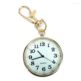 Pocket Watches Quartz Watch Keychain Clocks Round Dial Portable Simple Pendant for Women Men Men Endq