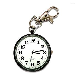 Pocket Watches Quartz Watch Keychain Clocks Round Dial Portable Simple Pendant for Women Men Men Jrdh889