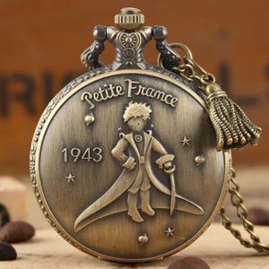 Montres de poche rétro 1943 France le Petit Prince montre à quartz Fob collier pendentif horloge cadeaux pour enfants avec accessoire pompon 230928