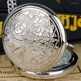 Pocket horloges retro Silver Steampunk Series Watch Sets Men Women ketting met kettinghangersgift -accessoire