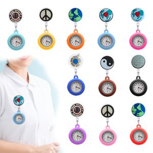 Pocket horloges rotunditeit clip clip-on hangende raapverpleegkundige horloge badge accessoires intrekbare fob voor vrouwen drop levering otu1g
