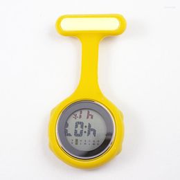 Montres de poche Ronde Verre Miroir Mode Casual Silicone Calendrier Lumineux Électronique Jelly Watch