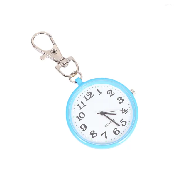 Relojes de bolsillo Reloj redondo para hombre con llavero - Unisex Fob Clip - Cinturón para niños Hombres Enfermeras