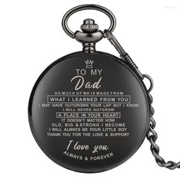 Relojes de bolsillo significativos para hombres reloj de regalo especial colgante de la serie padre a mi papá con collar