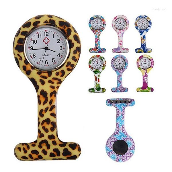 Relojes de bolsillo Silicona Moda Enfermeras Reloj Broche Túnica Fob Esfera inoxidable ENDQ