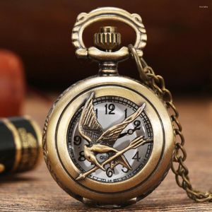 Montres de poche en Bronze de petite taille, horloge de jeux célèbres, collier à Quartz, pendentif, chaîne FOB, cadeaux pour hommes, femmes et enfants