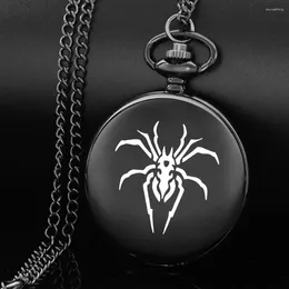 Pocket Watchs Spider Pattern Design Collier Quartz Regarder un pendentif de chaîne décontractée pour garçons et filles Reloj de Bolsillo