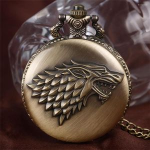 Relojes De Bolsillo Steampunk Cool Ice Wolf/dragón Reloj De cuarzo hombres mujeres COLLAR COLGANTE Reloj regalos Reloj De Bolsillo