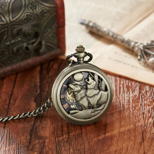 Montres de poche Steampunk rétro Vintage Bronze montre mécanique maison Strak hiver arrive conception hommes femmes collier pendentif cadeau